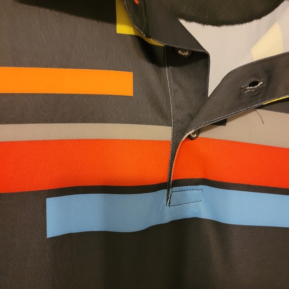 Ping Dri Fibre Dynamics Black Polo Golf Shirt with Striped Design Size XXL - Picture 3 of 8